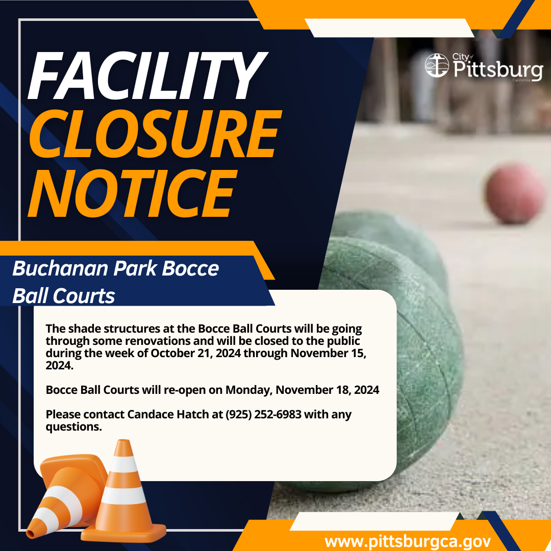 Buchanan Park Bocce Ball Courts Closure